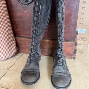 Charles David Charcoal Lace-Up Boots